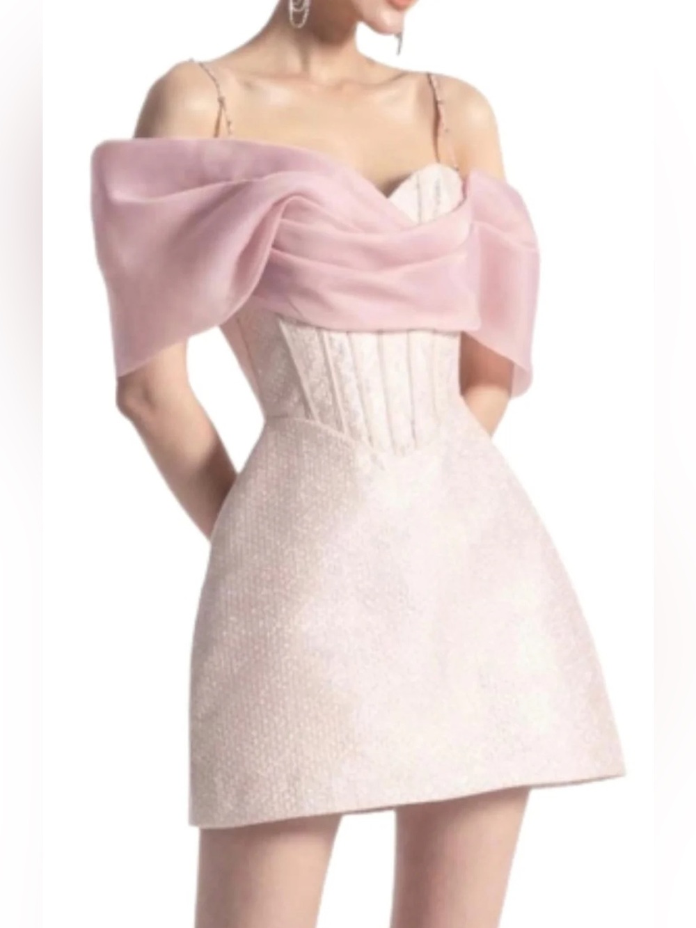 Elegant Pink Off-Shoulder Mini Dress